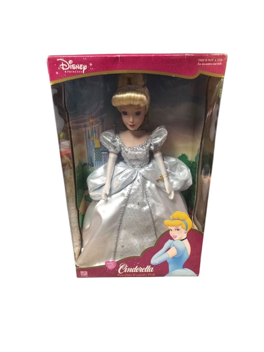 Disney Princess 2003 Cinderella Porcelain Keepsake Doll, 15” Collectible